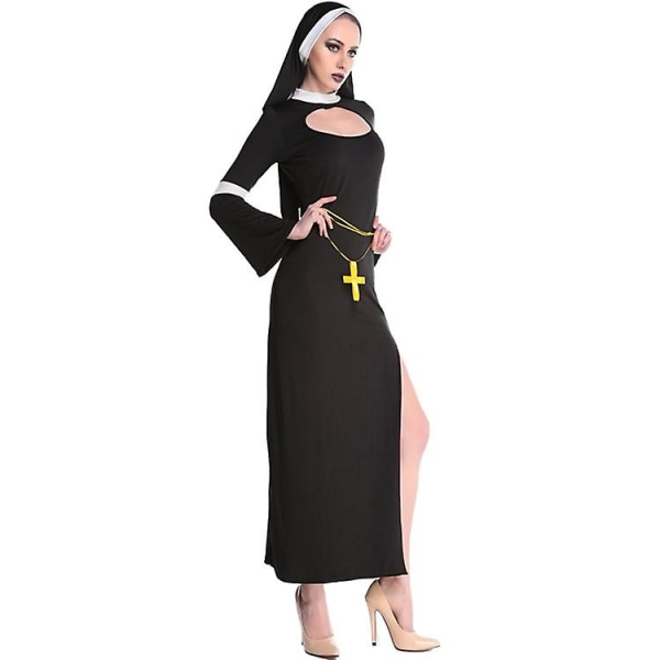 M-xl Halloween-asu Naamiaiset Show Nun's Outfit Cosplay Nun univormu