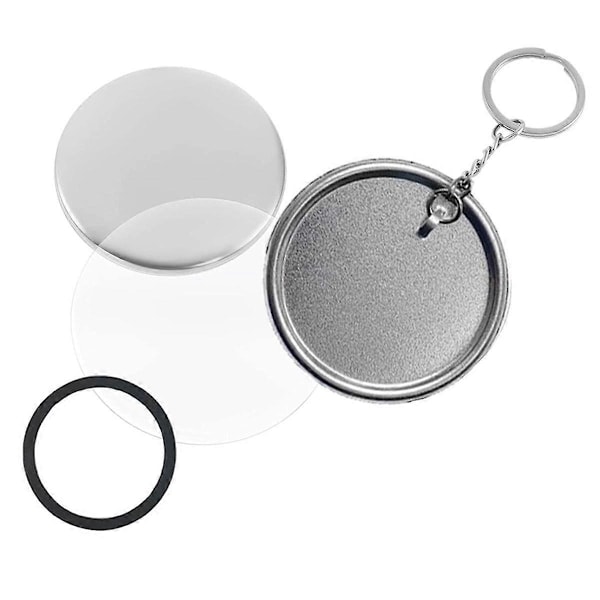 Nyckelringstillbehör för Knappmaskin, 58mm/2.25 Tum Knapptillverkningskit för Knappmaskin, Metallknappsmärkeset