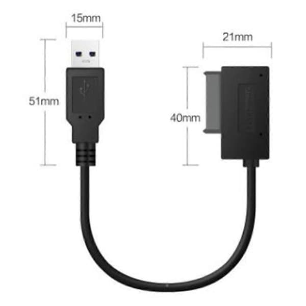 USB Adapter PC 6P+7P CD DVD Rom SATA til USB 2.0 Konverter Slimline Sata 13 Pin Drev Kabel til PC L