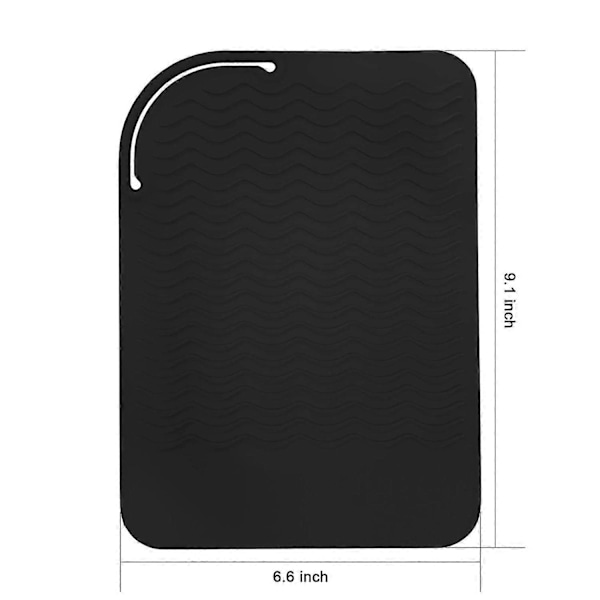 Svart Silikon Varmebestandig Reise Matte, Anti-Varme Pad for Rettetang, Krølltang, Flat