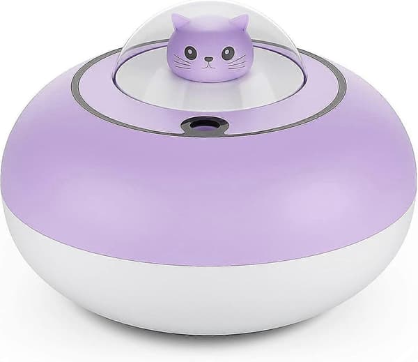 Søte Luftfuktere for Hjemmesoverom 300 ML Mini Luftfuktere med Timer Automatisk Avstenging, 2 Tåkemoduser