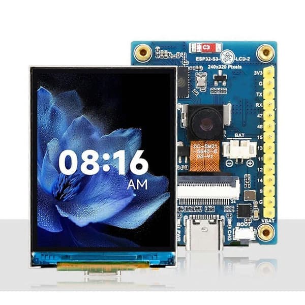 2-tommers ESP32-S3 IPS Kapacitiv Touchscreen Udviklingskort 240x320 LCD-skærm 262k Farveunderstøttelse WiFi & Bluetooth A