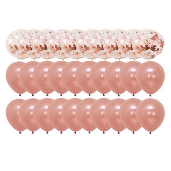 12 tommer Metallic Party Balloner Lyse Farver Sequin Konfetti Latex Party Balloner Sæt Til Bryllup Fødselsdag Shower Rose Gold