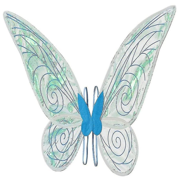 Barn Jenter Butterfly Fairy Wings Kostyme Dress Up Cosplay Festrekvisitter Blue