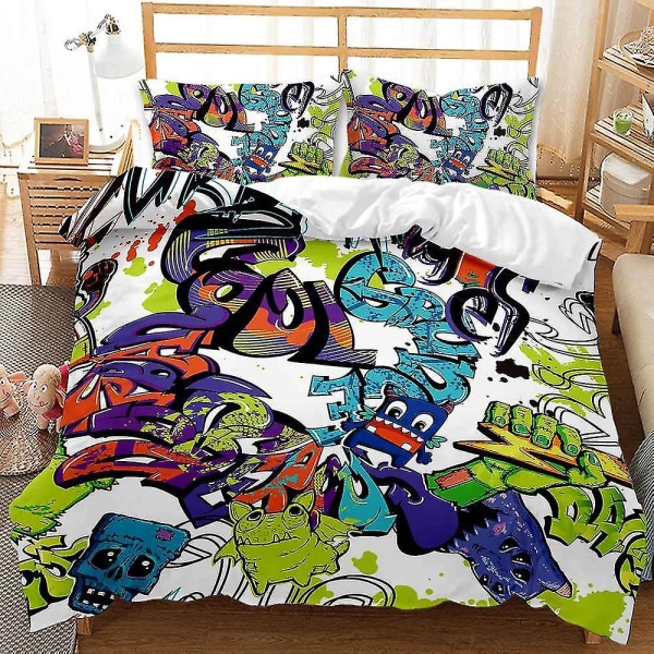 Hip Hop Serie Dynetrekk Hjemmetekstil Tredelt Sett Q E 175*218three-piece set