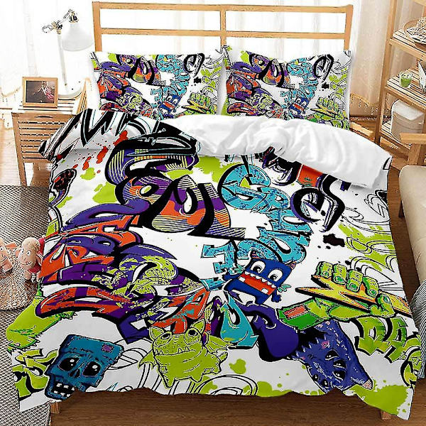 Hip Hop Serie Dynetrekk Hjemmetekstil Tredelt Sett Q E 200*200three-piece set