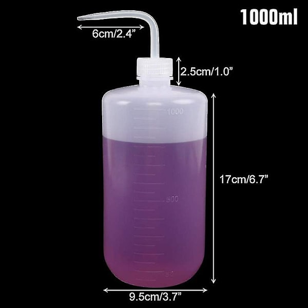 3 kpl 1000 ml Mehevä Kastelukannu Puristepullo, Muovinen Puristepullo Kulmapullo