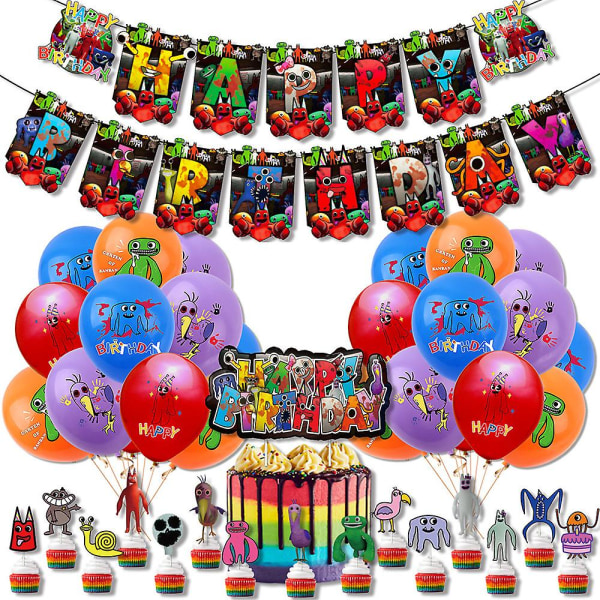 Garten av Banban Party Supplies Banner Cake Toppers Ballonger Band Dekoration Set
