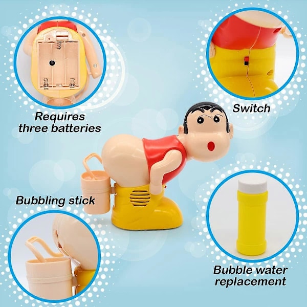 Bubbelmaskin Leksak, Rolig Musik Automatisk Fis Bubbelblåsare - Pojkpinne Blåsare, Bubbelmaskin Lätt att Använda