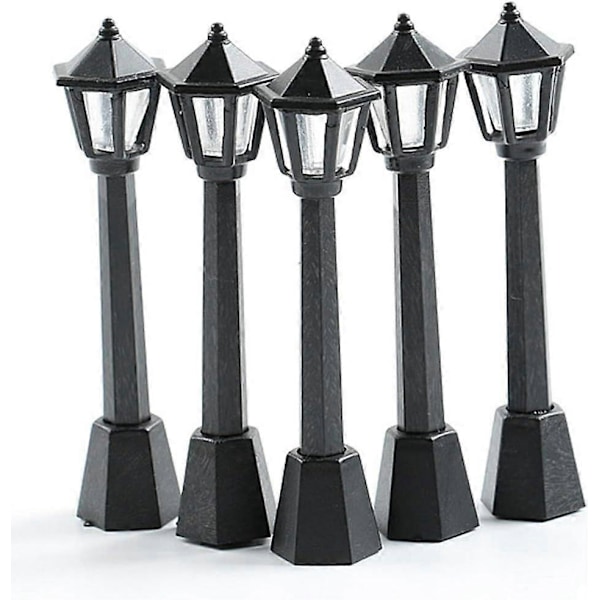 5st Mini Gatlykta Modell Lampstolpar Utomhusgång Lyktstolpe Juldocka