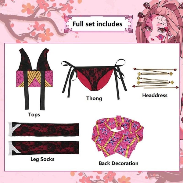 Anime Demon Slayer Cosplay Daki -asu - Vaatteet, Pääpanta, Täysi Asuste, Seksikäs Puku, Naisten Cosplay-asu, Comic Con Wig 37