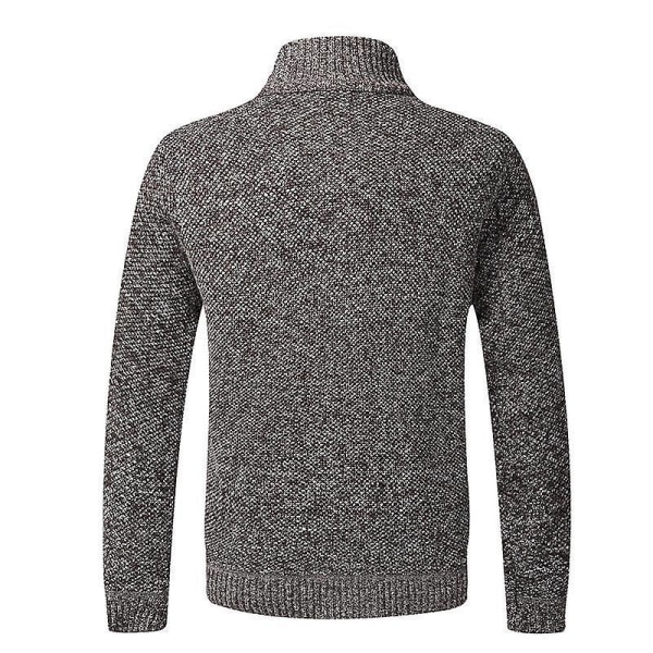 Höst Vinter Varm Cardigan Herr Fleece Dragkedja Tröjor Jackor Herr Slim Fit Stickad Tröja Tjock Cardigan Tröja Kappa Herr Beige China XXL