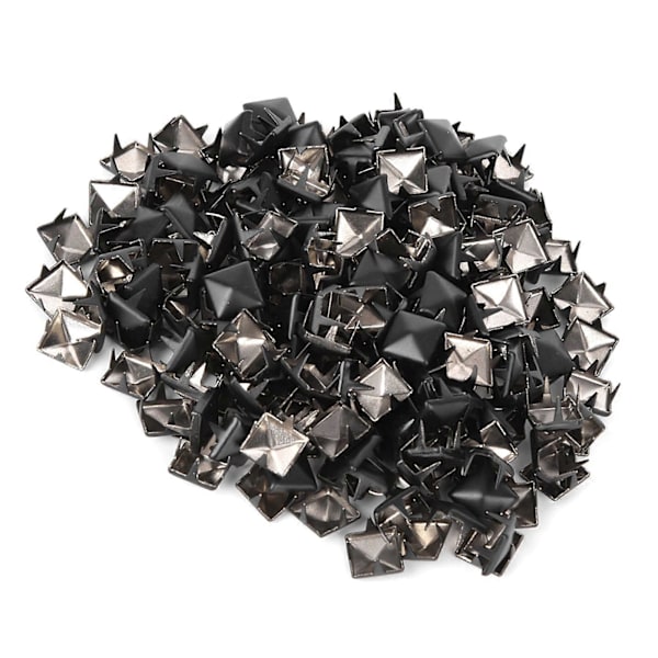 200 st Fyrkantiga Nitar Metall Stilfulla DIY Skor Väskor Hattar Dekorationsaccessoarer 9mm Matt Svart