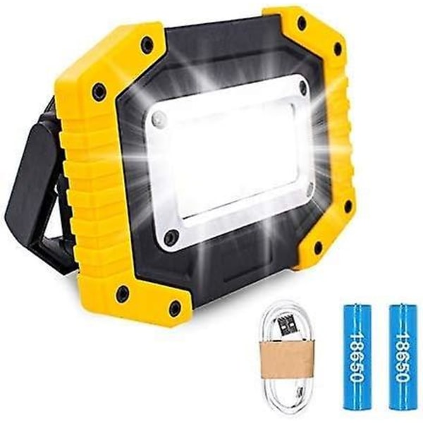 Ladattava LED-työvalo - Trongle 30W akkukäyttöinen valonheitin 3 tilalla, vedenpitävä USB COB-valonheitin kalastukseen, retkeilyyn (akku)