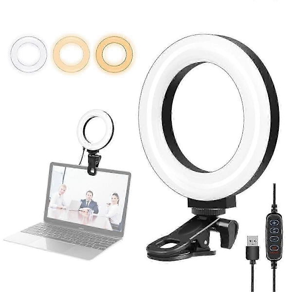 4,7 tuuman täyttövalo 40 LED-rengasvalo 3200K-6500K värilämpötila kiinnityspuristimella videon kannettavan tietokoneen täyttövalolle