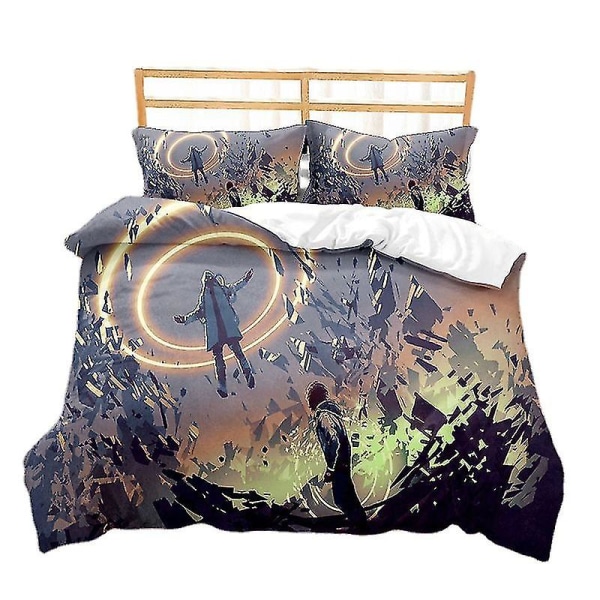 Galaxy Space cover King Size, star wars Outer Sky vuodevaatteet set Cover lasten pojalle, tumma Starry Sky cover Q style 1 135*200two-piecesuit