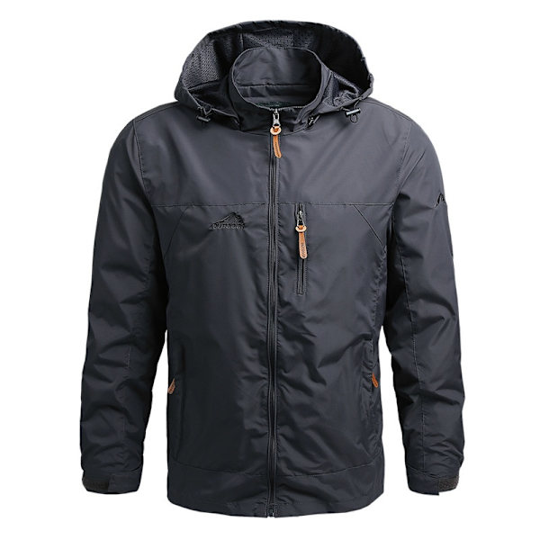 Vindjacka för män Militär Fältjacka Ytterkläder Herr Taktisk Vattentät Pilotjacka Hoodie Herr Jakt Armékläder Gray Asian size 3XL