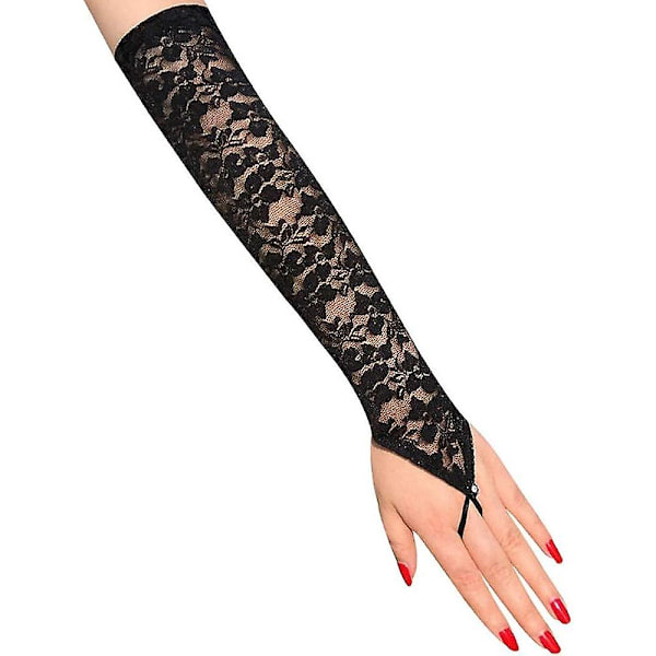 Blonde Fingerløse Handsker & Katte Maske Sæt: Fancy Halloween Tilbehør
