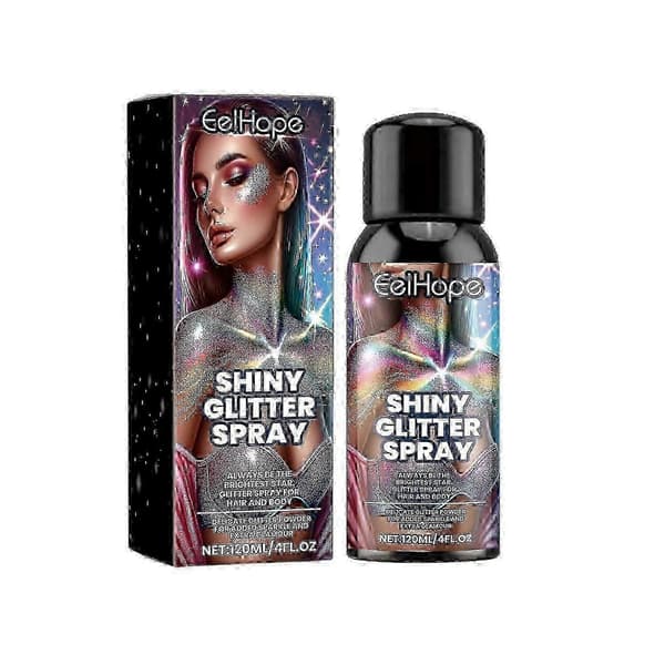Eelhope Scene Sminke Glitter Spray, Dansefest Festlig Atmosfære Karneval Hår Kropp Highlight Glitter