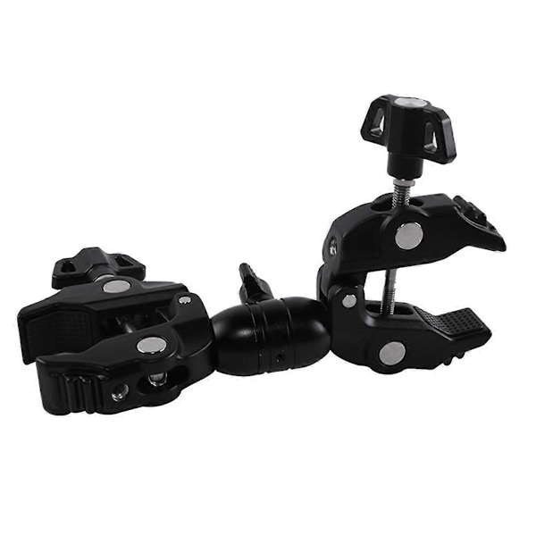 Dubbel Metall Superklämma Articulerande Arm Clip 360 Dubbelhuvud Superklämma för Paraply Monitor LED
