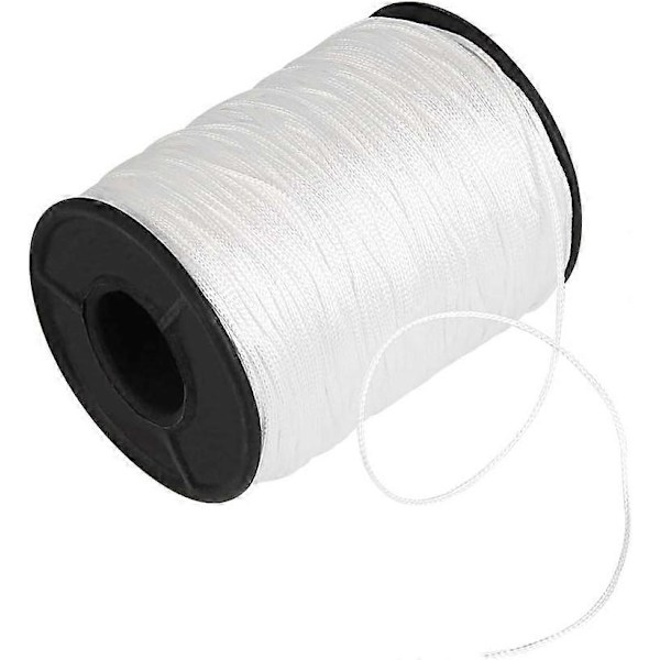 150 Yards Flätad Persiennsnöre, 1 mm Diameter Vit Polyetensnöre för Persienner Gardiner Aluminiumpanelpersienner