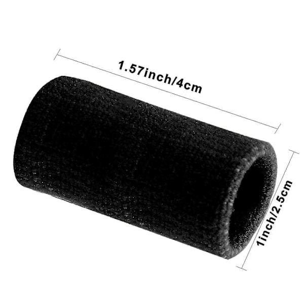 10-pak fingerspidser, tommelfinger skinne til fingerstøtte, åndbar elastisk finger tape, kompressionsbeskyttelse (sort)