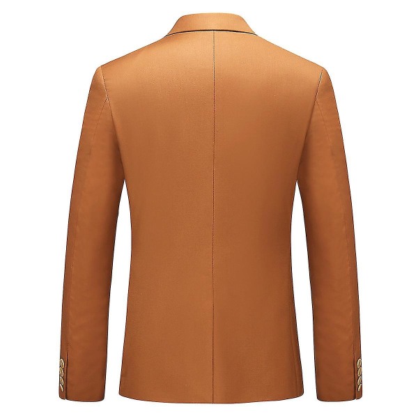 Herre Slim Fit Business Casual Blazerjakke med én Knap Brown XS