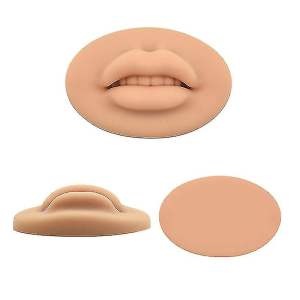 Åpen Munn 3D Leppe Beste Praksis Silikonhud Med Tenner Sminke Leppe Mannekeng light beige