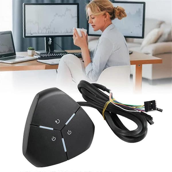 Datamaskin Desktop Bryter PC Strøm på/Restart Knapp Dobbel USB B