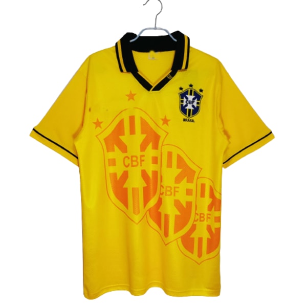 1994 Brasilien hemma anpassad tröja träningsuniform kortärmad tröja T-shirt Vidic NO.15 S