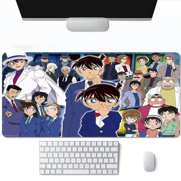 Anime Detektiv Conan Spelmatta Tillbehör Gamer Full Gummi Musmatta Matta 2mm Tjock Tangentbord Skrivbordsunderlägg A16 300x800x2mm