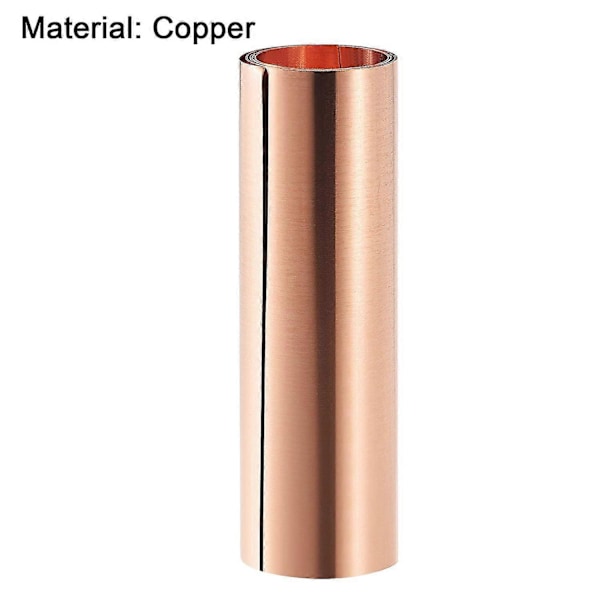 Kobberpladerulle, Metalfolieplade 1000mm x 100mm x 0,03mm