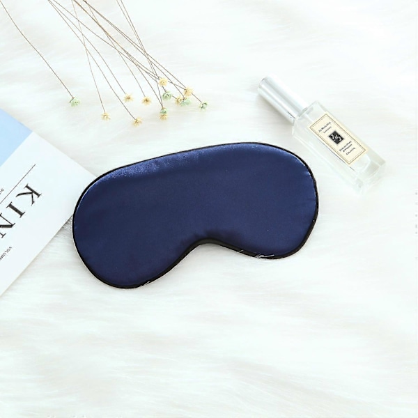 Sovmask, Justerbar Ögonmask i Siden för Sömn, Resor, Flygplan (2-pack Svart)