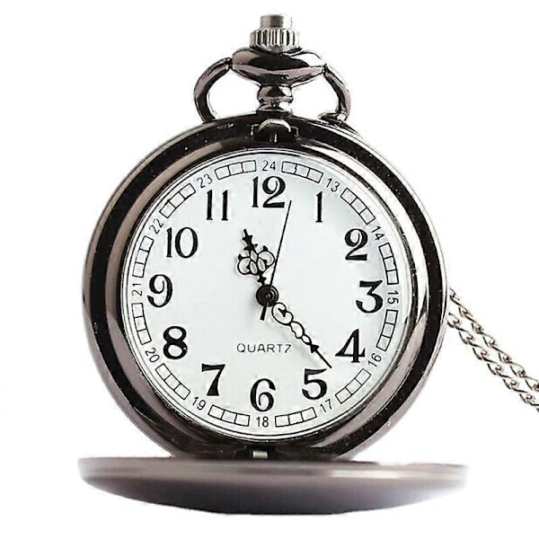 Lommeur, Retro Vintage Herre Steampunk Glat Overflade Vedhæng Kæde Klassisk Lommeur