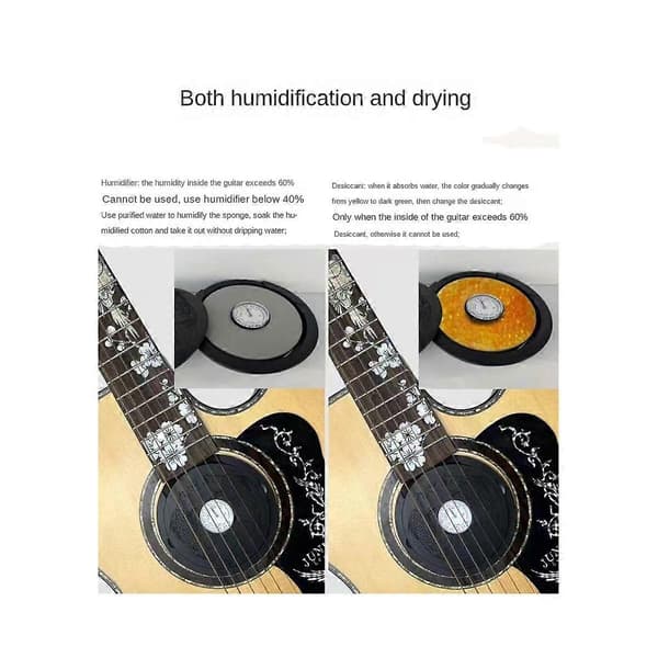 Akustisk Gitarr Ljudhålsfuktare Gitarr Fuktighetsregulator Gitarr Avfuktare Svart