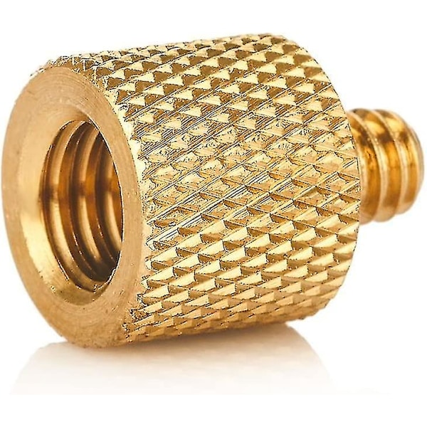 1/4 Hona till 3/8 Hanegängreducerare Mässingsskruvadapterset med 3/8 Hona till 1/4 Hanegäng Mässingomvandlare för Kamera 6st-guld