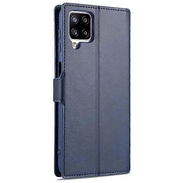 AZNS Læder Etui Kompatibel Med Samsung Galaxy A12 Wallet Mobiltelefon Beskyttelsescover Blue