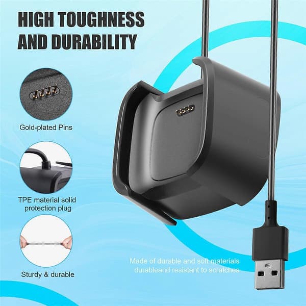 Lader Kompatibel for Fitbit Versa 2, Erstatning USB Ladekabel