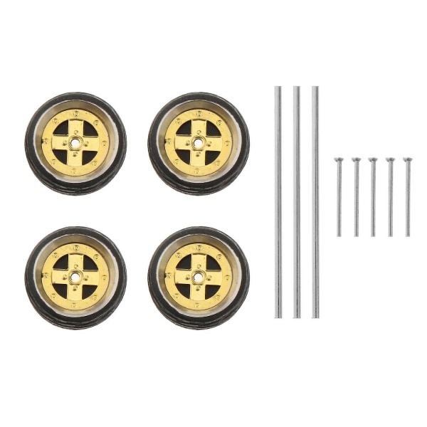 4 st/set Skala 1:64 Modellbil Legering Gummi Fälg Däck Set Hot Whee