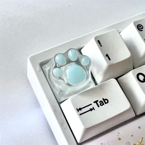 Avainsuojus Cat Paw Pad Läpinäkyvä bakgrundsbelysning RGB WASD Pil ESC Key OEM XDA Cherry Profile Mx Switch Purple 4 Pcs