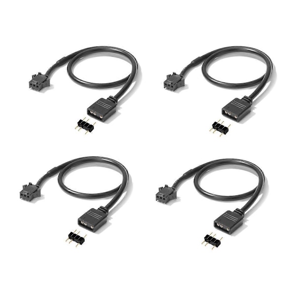 4 kpl RGB-jatkokaapeli 5V 3-nastainen SM 3-nastainen naaras ARGB-liitin osoitettava sovitinkaapeli RG:lle