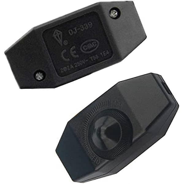 Inline Dimmer Switch 220-240v Vred Dimmer Switch Ljusbrytare För Lampor (svart)