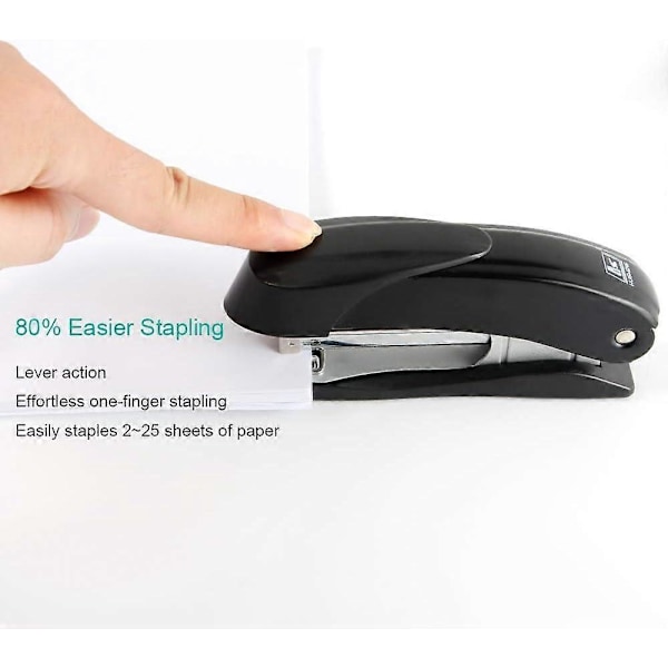 Enkel bordsstapler med klammer, kontorsbordsstapler, lättlastad ergonomisk bordsstapler