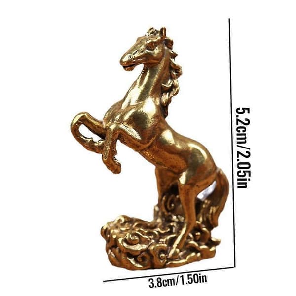 Messing Hestefigur 5,2 cm Dyrekrets Hestestatue For Skrivebordsdekorasjon