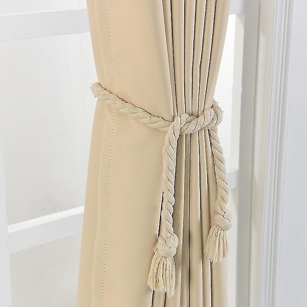 2 stk. Håndlavede Hamp Reb Gardiner Draperinger Tieback Holdback Holder Line Tilbehør Q