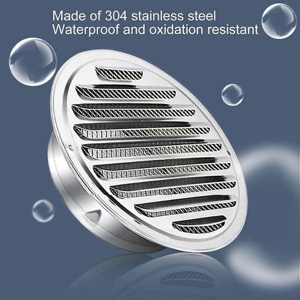 304 rustfritt stål flat luftventil eksos runde ventiler eksoskanal grilldeksel luftventil (120 mm / 4,7 tommer)
