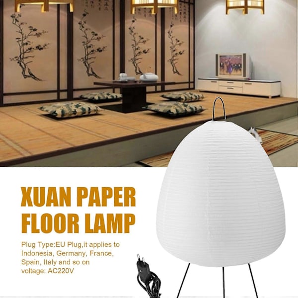 Harmony Opplyst Papirlampe, Wabi-Sabi Dekorativ Lampe Ris Papir, Ris Papirlampe EU Plugg