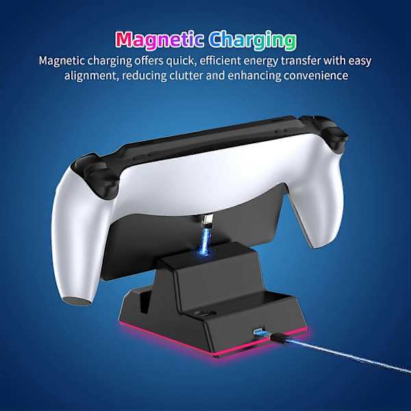 JYS-P5202 Magneettinen latausasema Sony Playstation Portalille, Type-C laturiteline RGB-valolla
