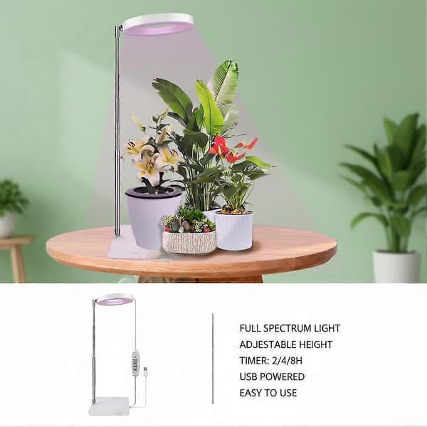 Angel Ring Grow Light Dæmpbar Timer Justerbar Højde Til Indendørs Planter 1pcs