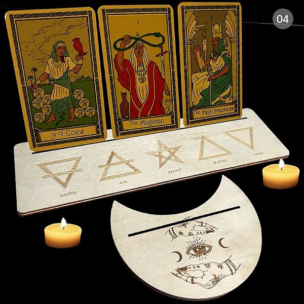2/4 kpl puinen tarot-korttiteline noitien ennustustyökalujen esittelyteline alttarille N4